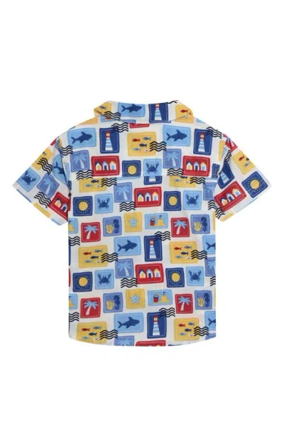 Jojo Maman Bébé Jojo Maman Bebe Seaside Print Cotton Camp Shirt & Drawstring Shorts Set