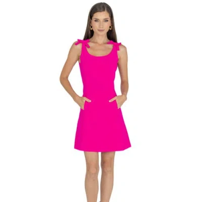 Akalia Aria Bow Sleeveless Mini Dress In Pink