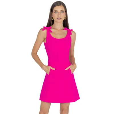 Akalia Aria Bow Sleeveless Mini Dress In Pink