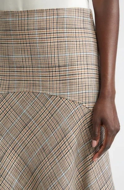 St John St. John Collection Prince Of Wales Plaid Midi Skirt In Gray