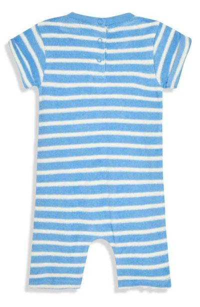 Jojo Maman Bébé Jojo Maman Bebe Whale Appliqué Stripe Terry Cloth Romper & Hat Set