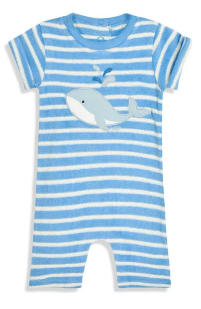 Jojo Maman Bébé Jojo Maman Bebe Whale Appliqué Stripe Terry Cloth Romper & Hat Set