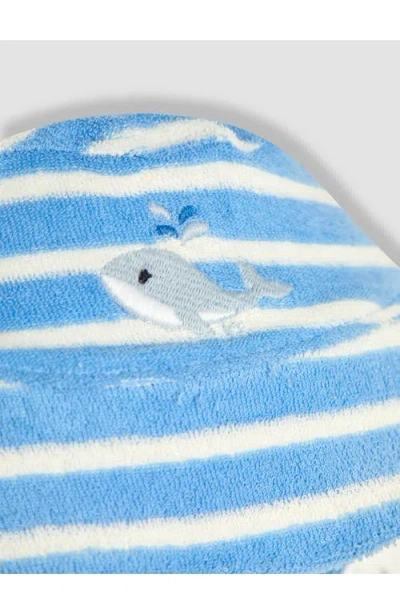 Jojo Maman Bébé Jojo Maman Bebe Whale Appliqué Stripe Terry Cloth Romper & Hat Set