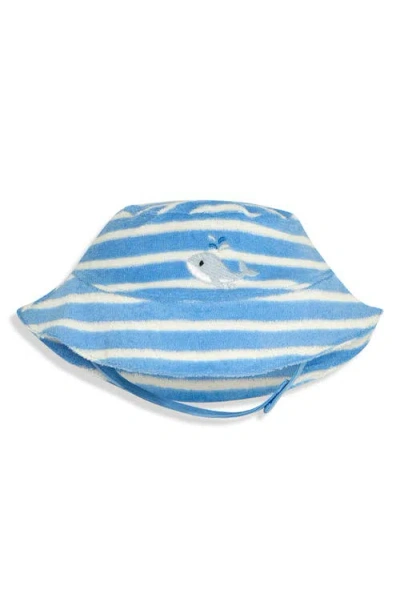 Jojo Maman Bébé Jojo Maman Bebe Whale Appliqué Stripe Terry Cloth Romper & Hat Set