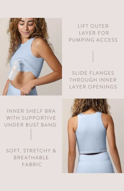 Kindred Bravely Busty Sublime Hands-free Pumping Longline Bra Top- Fits Sizes 30e-44h In Blue