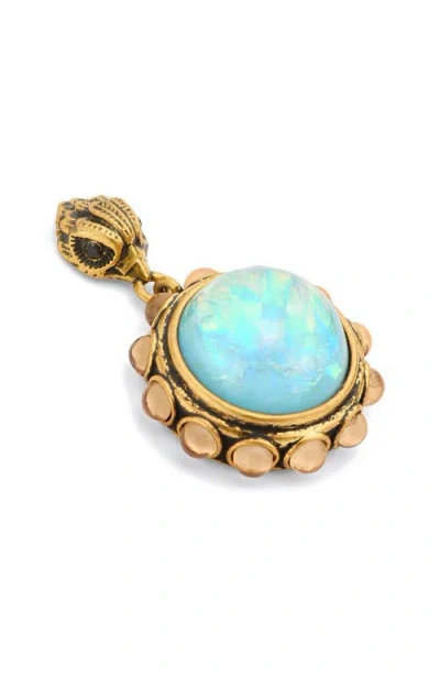 Kurt Geiger Signature Eagle Vintage Cabochon Drop Earrings In Animal Print