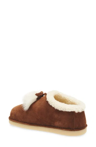 Miu Miu Suede Shearling-lined Booties With Fur Tassels In Brown