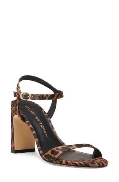 Stuart Weitzman Babette 85 Ankle Strap Sandal In Brown