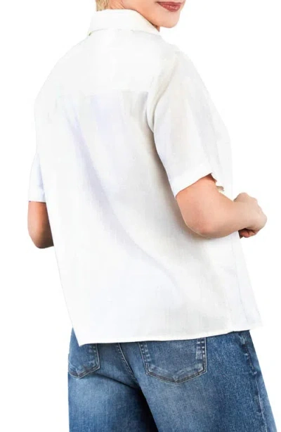 Hint Of Blu Flow Button-up Shirt In White