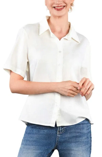 Hint Of Blu Flow Button-up Shirt In White