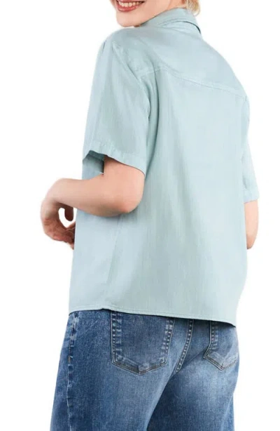 Hint Of Blu Flow Button-up Shirt In Blue