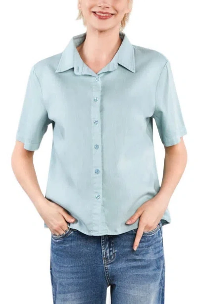 Hint Of Blu Flow Button-up Shirt In Blue