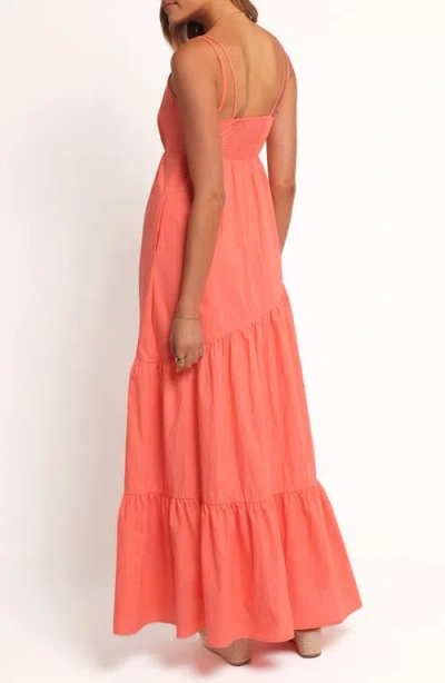 Petal And Pup Petal & Pup Forbes Tiered Cotton Maxi Dress In Orange