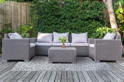 Mad Mats Leopard Silver & Cream