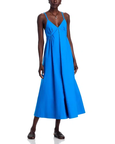 Proenza Schouler White Label Barker Sleeveless Stretch Poplin Dress In Blue