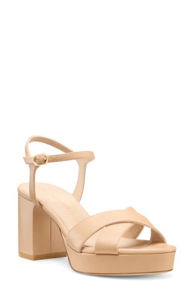 Stuart Weitzman Dayna Ankle Strap Platform Sandal In Brown