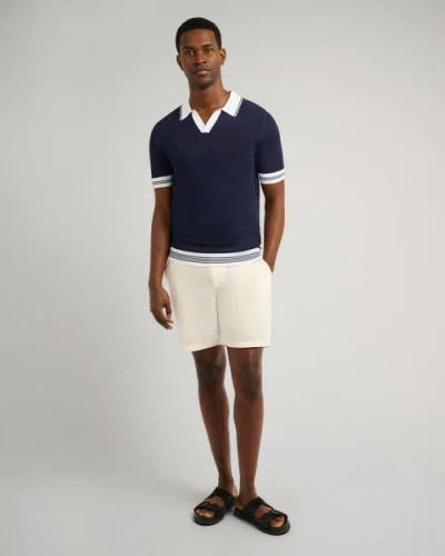 Onia Mesh Knit Polo In Blue