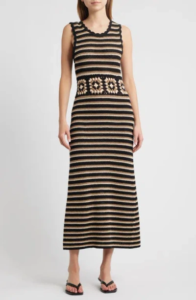 Rails Coco Crochet Midi Dress In Black