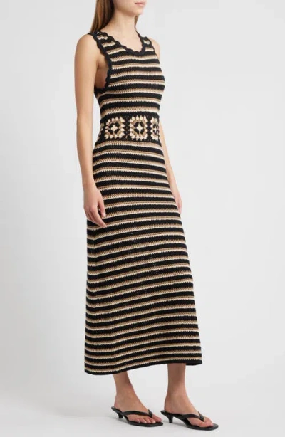 Rails Coco Crochet Midi Dress In Black