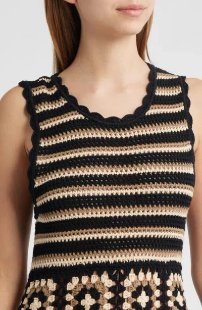 Rails Coco Crochet Midi Dress In Black