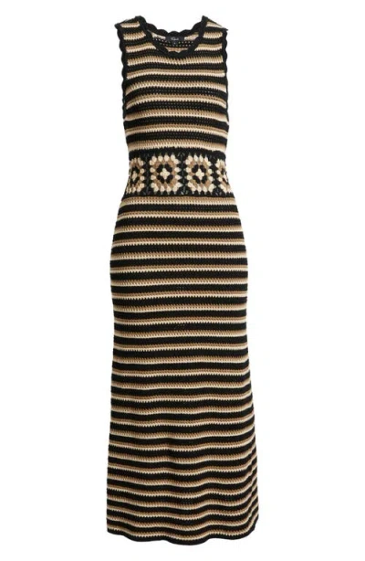 Rails Coco Crochet Midi Dress In Black