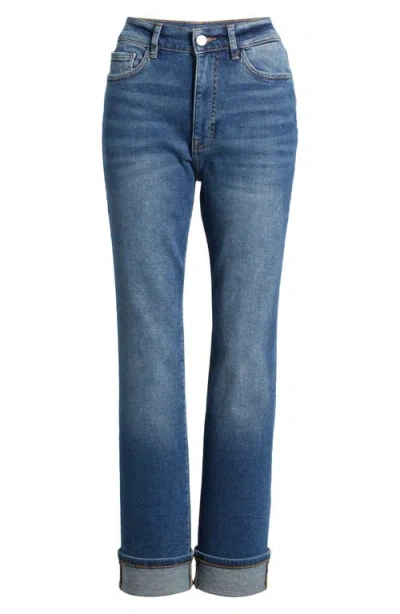 Warp & Weft Ase High Waist Straight Leg Jean In Westwood In Multi