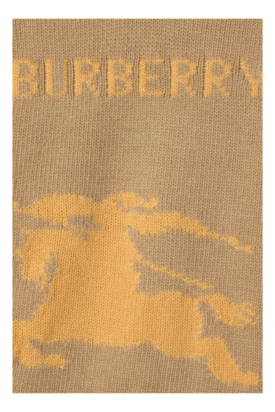 Burberry Wool And Cashmere Sweater With Ekd Knitwear Brown In Neutral