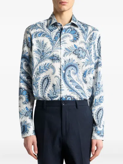 Etro Floral Paisley Button-up Shirt In Blue