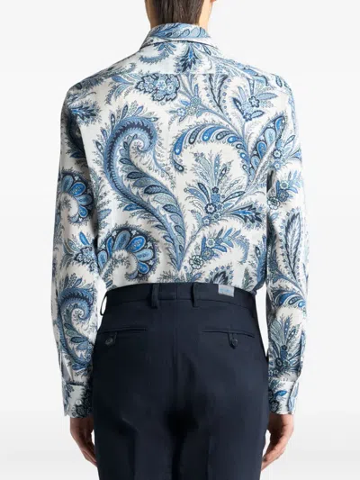 Etro Floral Paisley Button-up Shirt In Blue