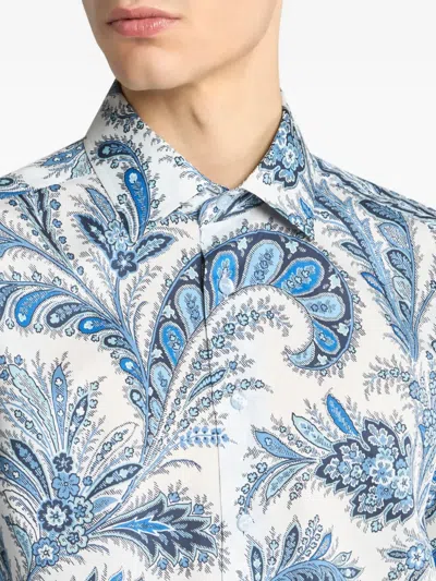 Etro Floral Paisley Button-up Shirt In Blue