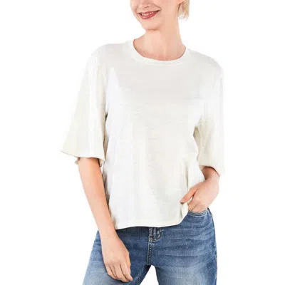 Hint Of Blu Hig Hug Crewneck T-shirt In White