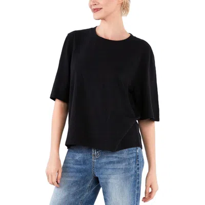 Hint Of Blu Hig Hug Crewneck T-shirt In Black