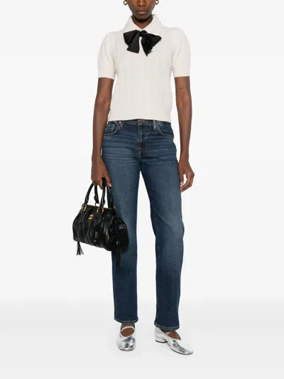 7 For All Mankind Straight Leg Calie Jeans In Blue