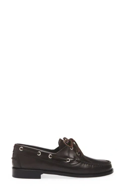 Aeyde 15mm Harris Leather Boat Shoes In Brown