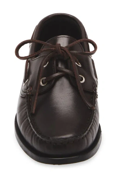 Aeyde 15mm Harris Leather Boat Shoes In Brown