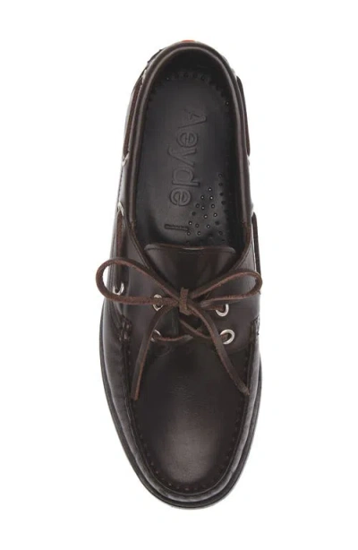 Aeyde 15mm Harris Leather Boat Shoes In Brown