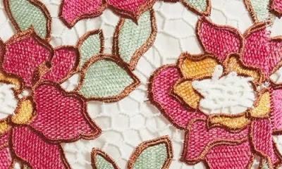 Sam Edelman Embroidered Rose Midi Sheath Cocktail Dress In Animal Print