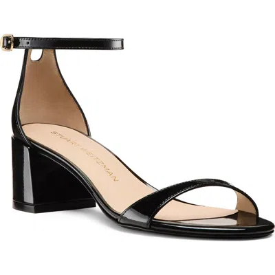 Stuart Weitzman Nudist Block Heel Sandal In Black