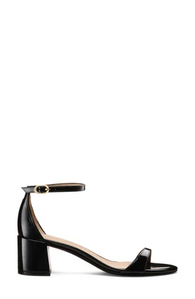 Stuart Weitzman Nudist Block Heel Sandal In Black