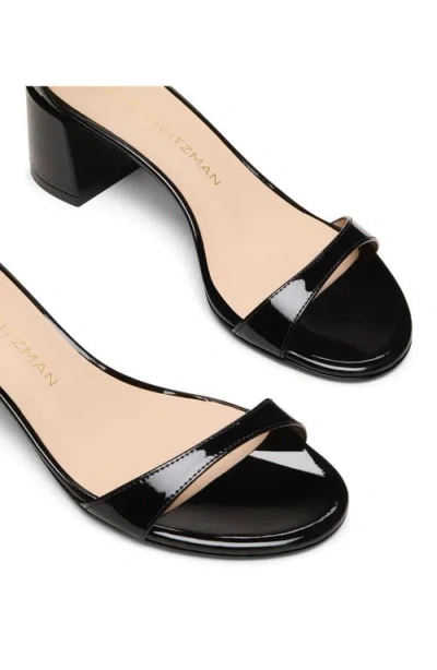 Stuart Weitzman Nudist Block Heel Sandal In Black