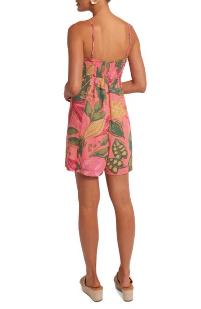 Petal And Pup Petal & Pup Analu Tropical Print Romper In Pink