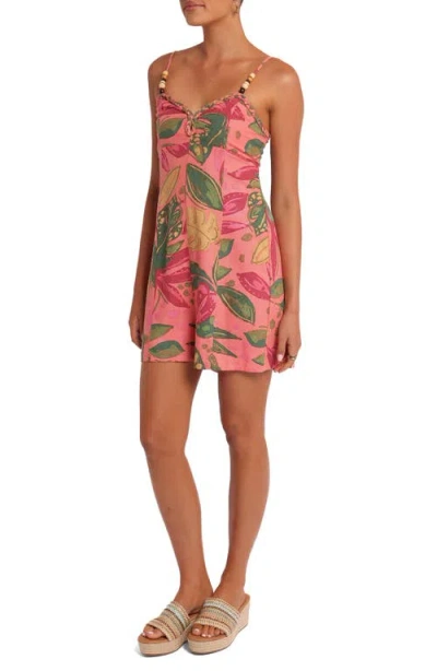 Petal And Pup Petal & Pup Analu Tropical Print Romper In Pink