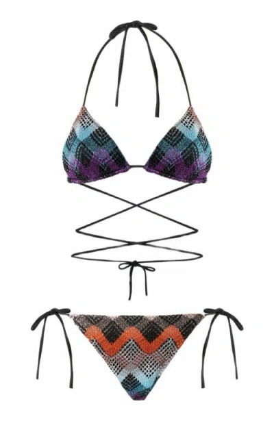 Missoni Zigzag Triangle Bikini In Multi