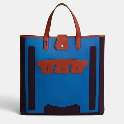 Pre-owned Hermes Sac Decoupe Monsieur B Grand Modele Bag In Blue