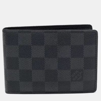 Pre-owned Louis Vuitton Damier Graphite Canvas Multiple Wallet In Black