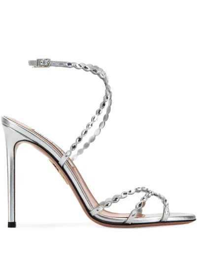 Aquazzura Embellished Leather Love Struck Sandals