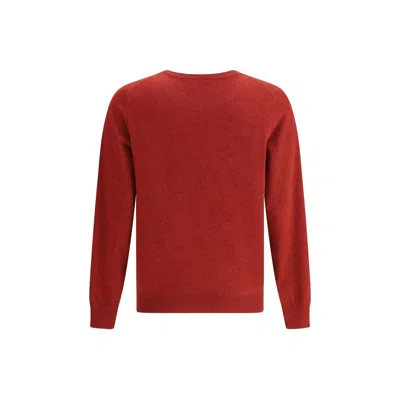 Brunello Cucinelli Cashmere And Silk Crew-neck Sweater In Red