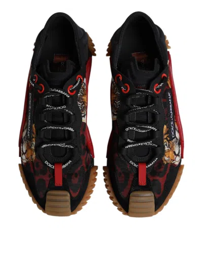 Pre-owned Dolce & Gabbana Black Logo Low Top Ns1 Men Sneakers Men's Shoes