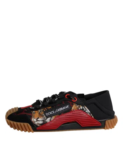 Pre-owned Dolce & Gabbana Black Logo Low Top Ns1 Men Sneakers Men's Shoes