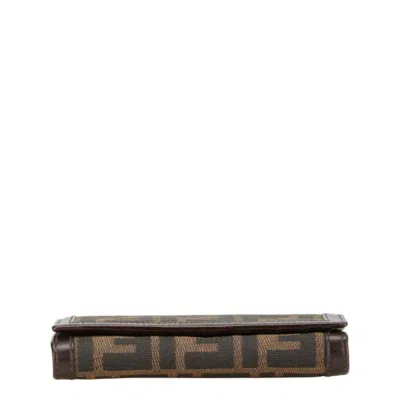 Pre-owned Fendi Brown Canvas Leather Wallet (bi-fold) ()